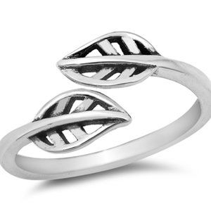 STERLING SILVER LEAF TOE RING